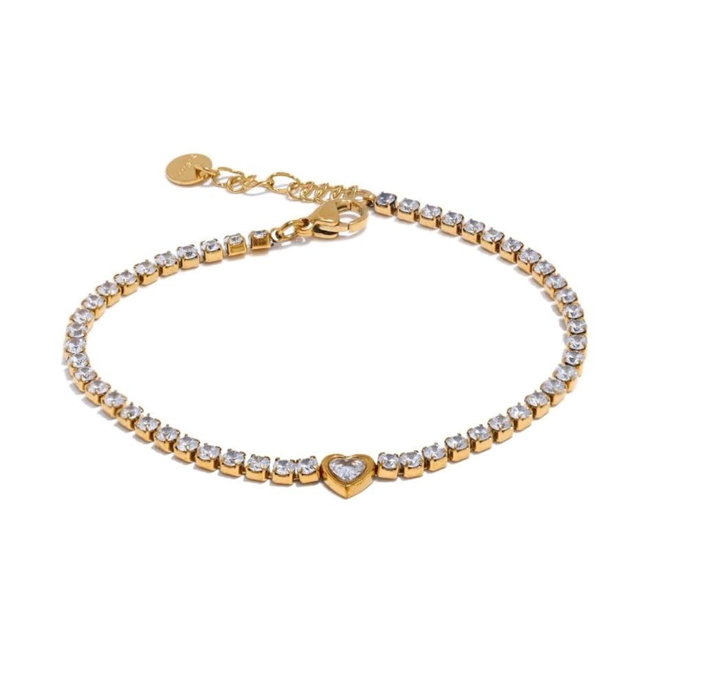 Sparkle heart tennis bracelet