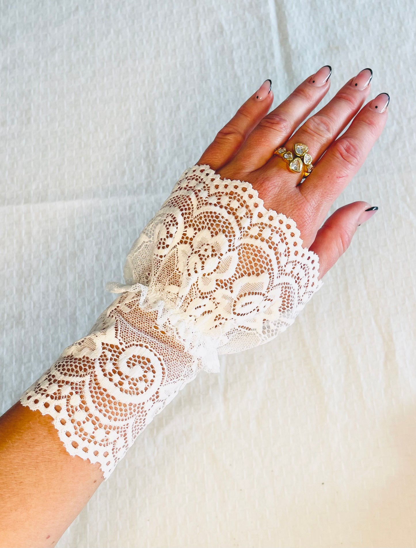 White lace wrist cuff