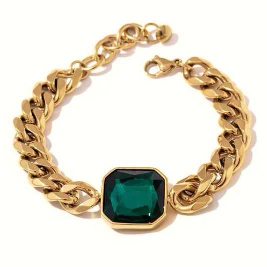 Emerald chain bracelet - By Krohnstad