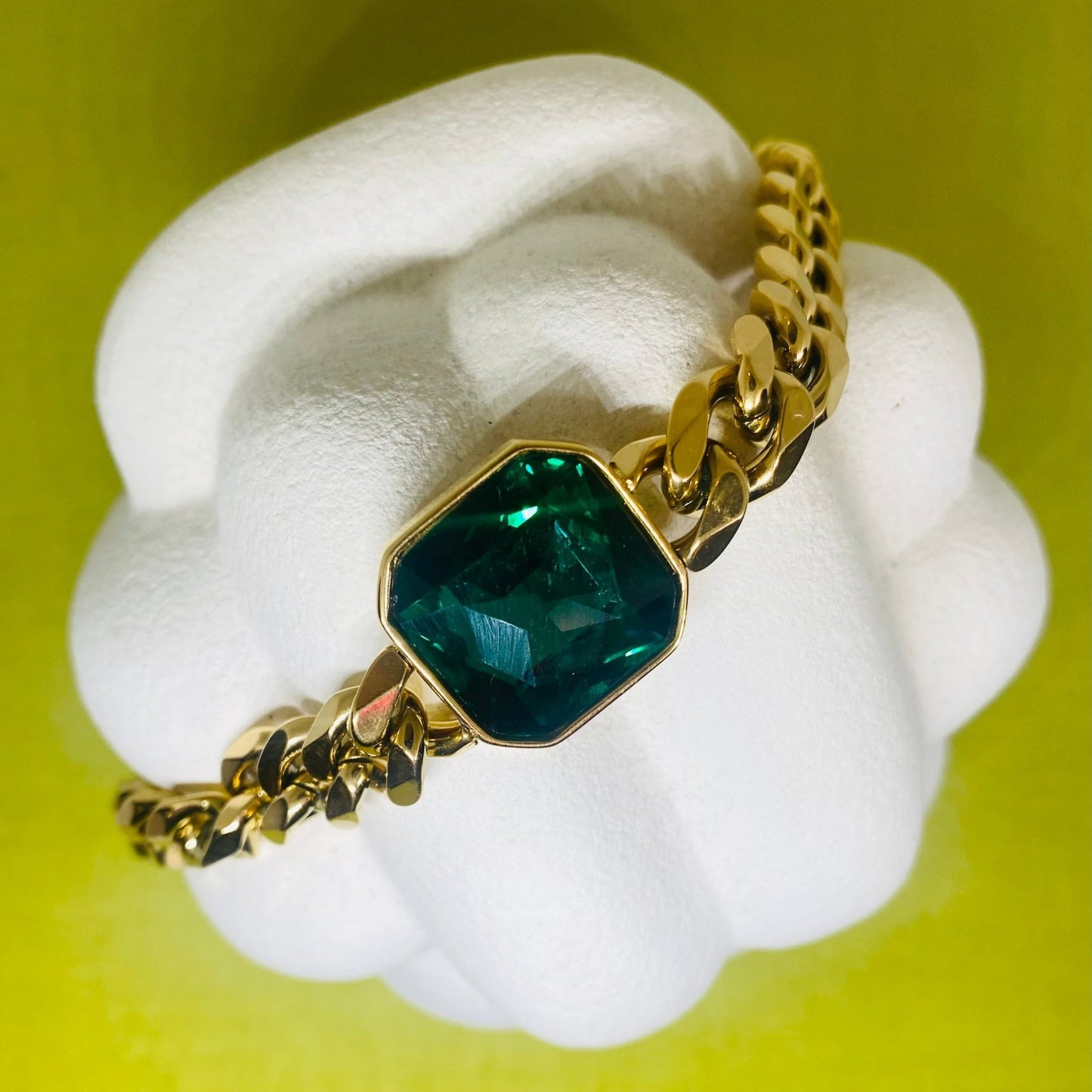 Emerald chain bracelet - By Krohnstad