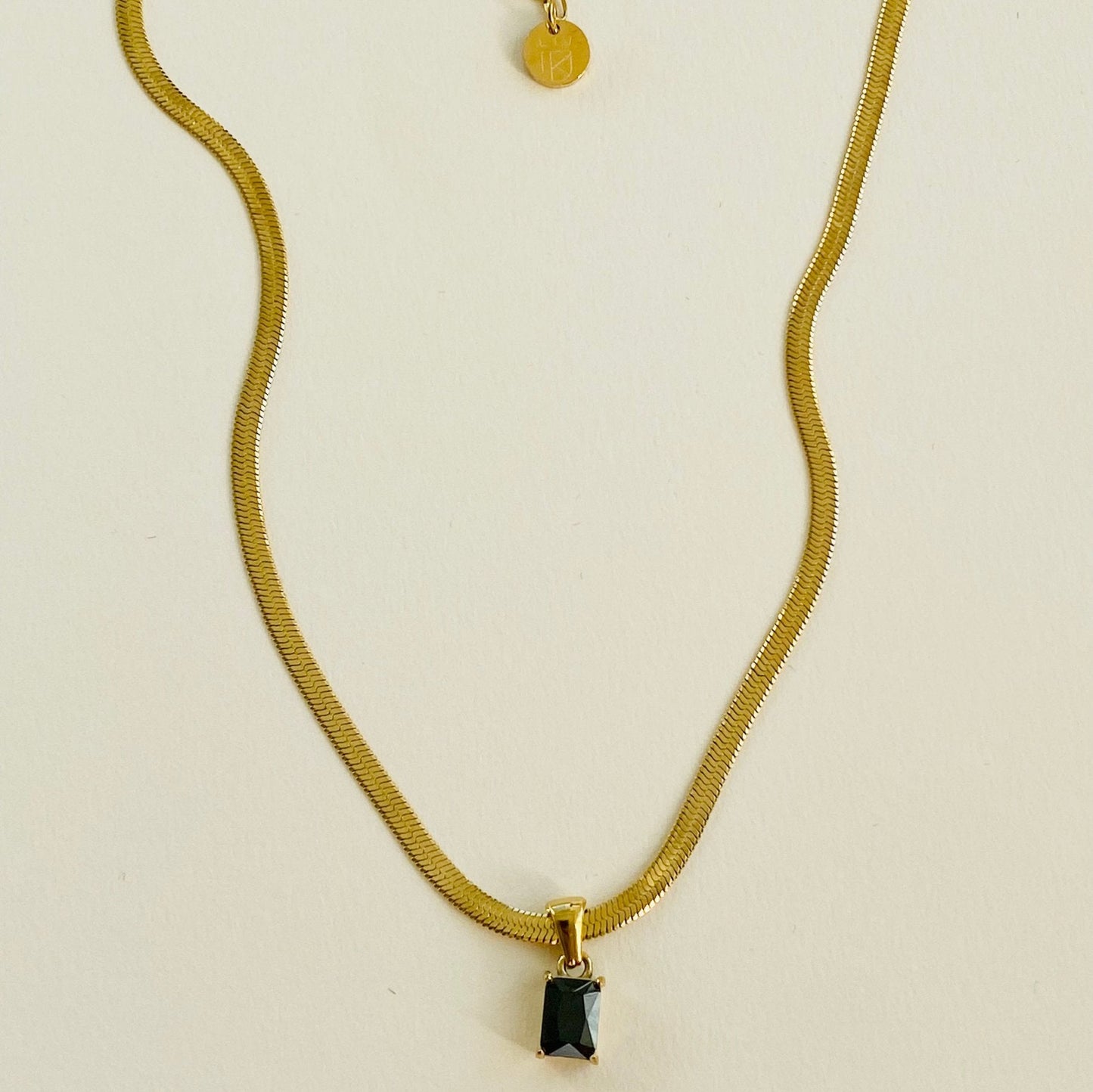 Snacke chain necklace black - By Krohnstad