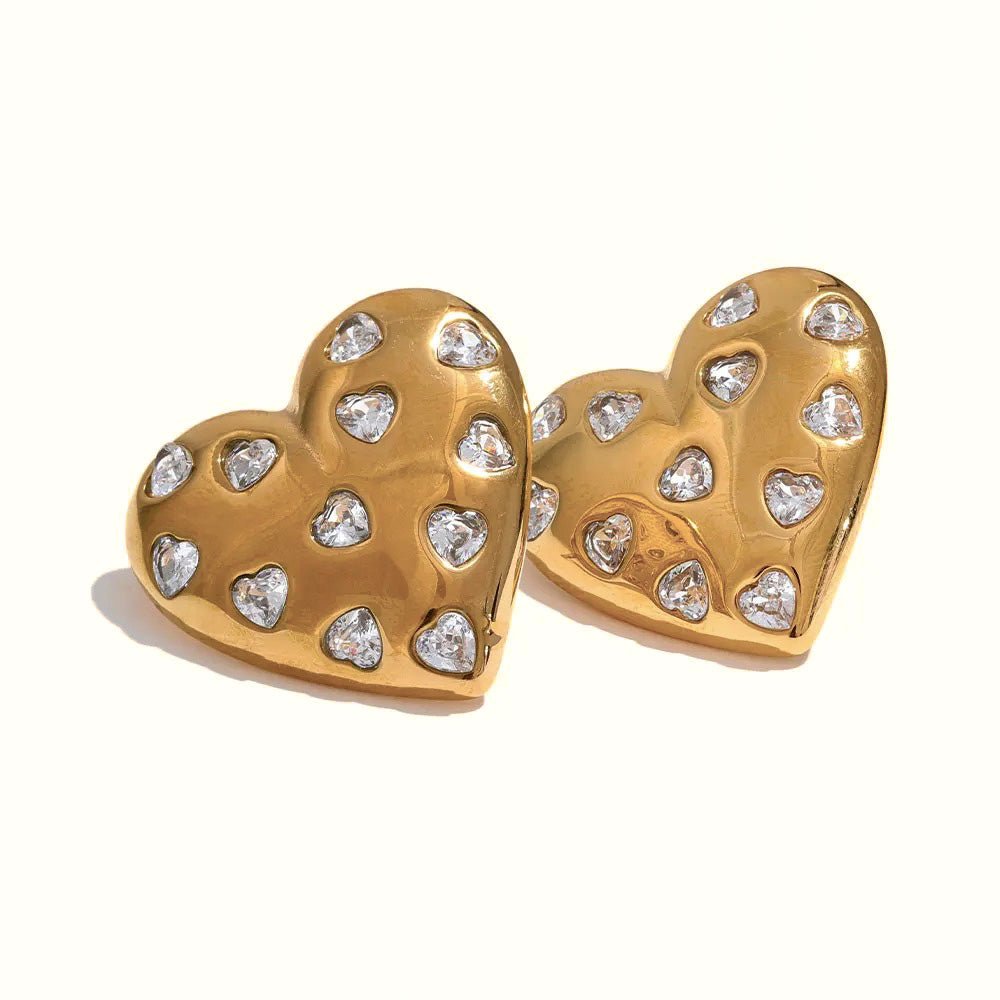 Studded heart earings - By Krohnstad